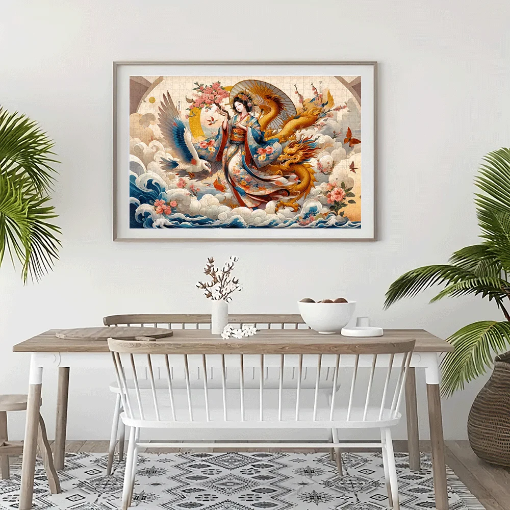 

[Японское кимоно] 1000 шт. японское кимоно для девочек и драконов-пазл - большая игрушка-головоломка с традиционным цветочным принтом, для взрослых Challe