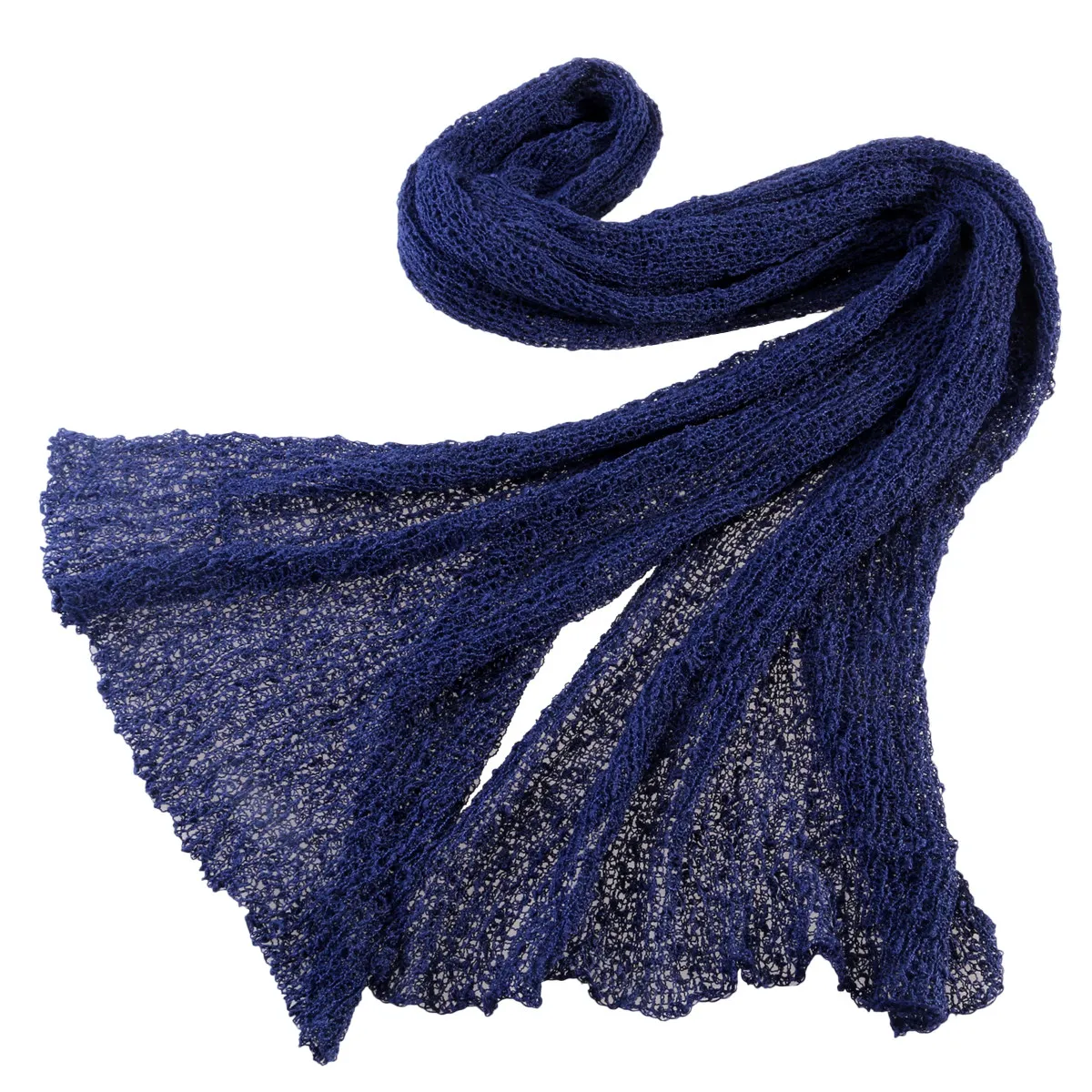 Super Stretchy Knit Newborn Wraps for Baby Photography Swaddling Warm Weave Texture Decorative Blanket Blue