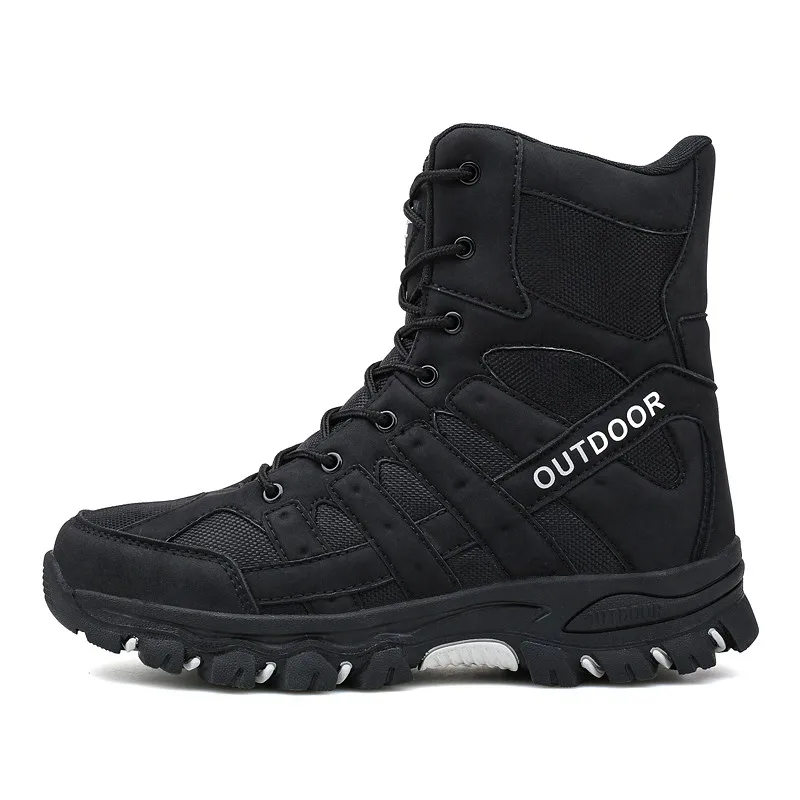 HIKEUP Winter Boots Special Forces Desert Boots Combat Boots Training Shoes Tactical Boots Outdoor Hiking Shoes Men Plus Size