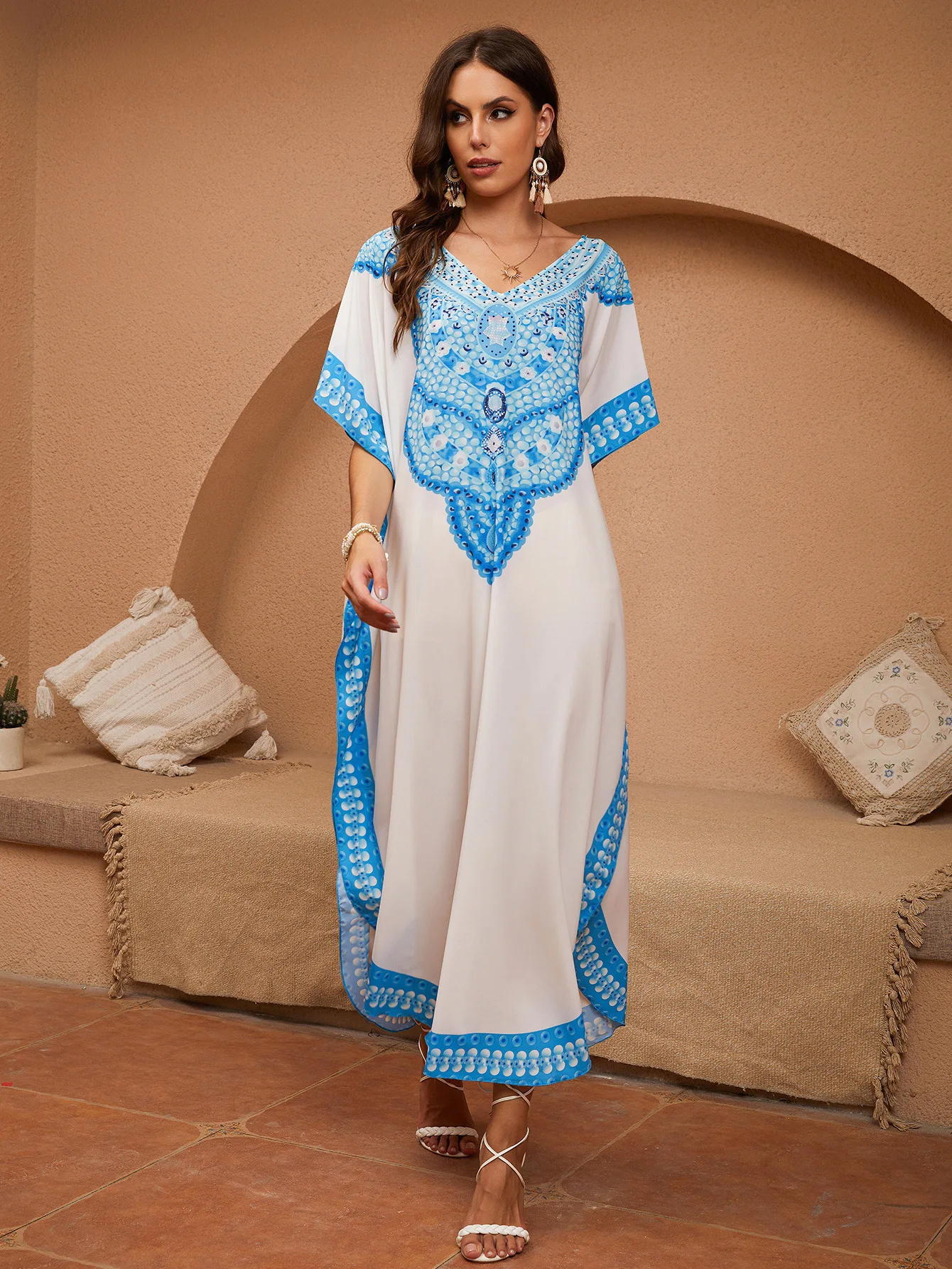 

Kaftan Dresses for Women Plus Size Bathing Suit Cover up Caftan Maxi Beach Dresses