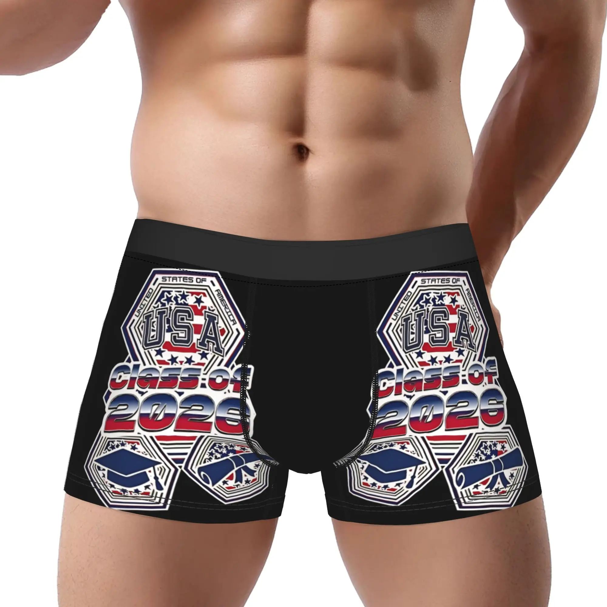 Graduation Design with Stars Stripes Senior class of 2026 Underpants Homme Panties Man Underwear Print Shorts Boxer Briefs