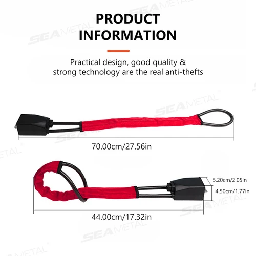 Imagen 2 del producto SEAMETAL Dispositivo antirrobo para bloqueo de volante de coche, cinturón de seguridad, bloqueo de hebilla, bloqueo de Cable de acero Universal para camión SUV Van RV