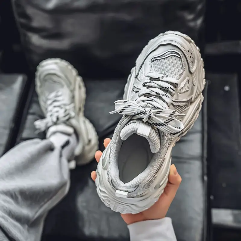 

Дышащие мужские повседневные кроссовки на толстой платформе для бега, уличные летние беговые кроссовки высокого качества, дешевая мужская спортивная обувь с сетчатым верхом