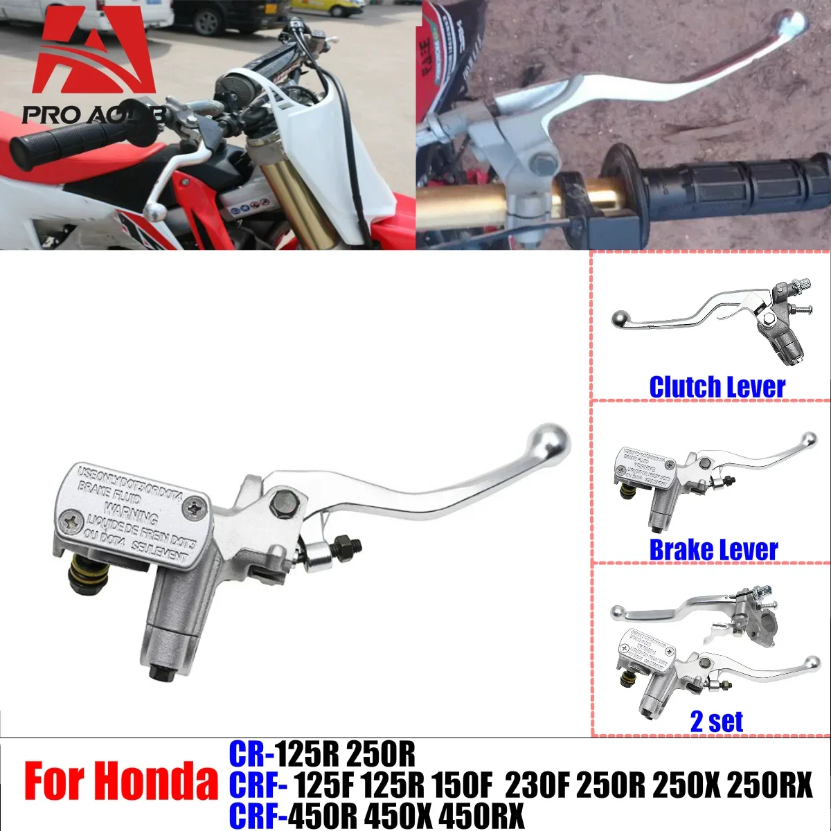 

For HONDA CR125R 250R 500R CRF150 250 450 2002-2021Durable Motorcycle Accessories Handlebars Brake Master Cylinder Clutch Levers