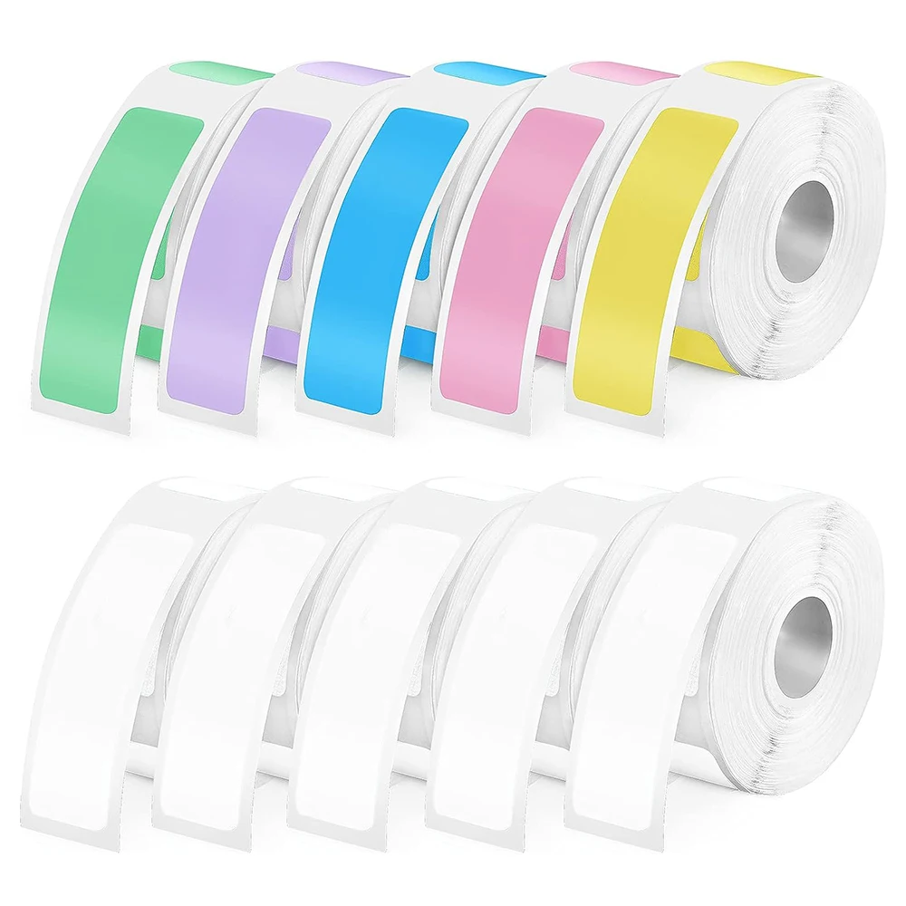 4 Rollen für Phomemo Klebeetiketten für D30 Tragbaren Thermodrucker, 0,47 X 1,57 Zoll (12 X 40 mm) 180 Etiketten/Rolle Farbe P11 P1 – Detail 4