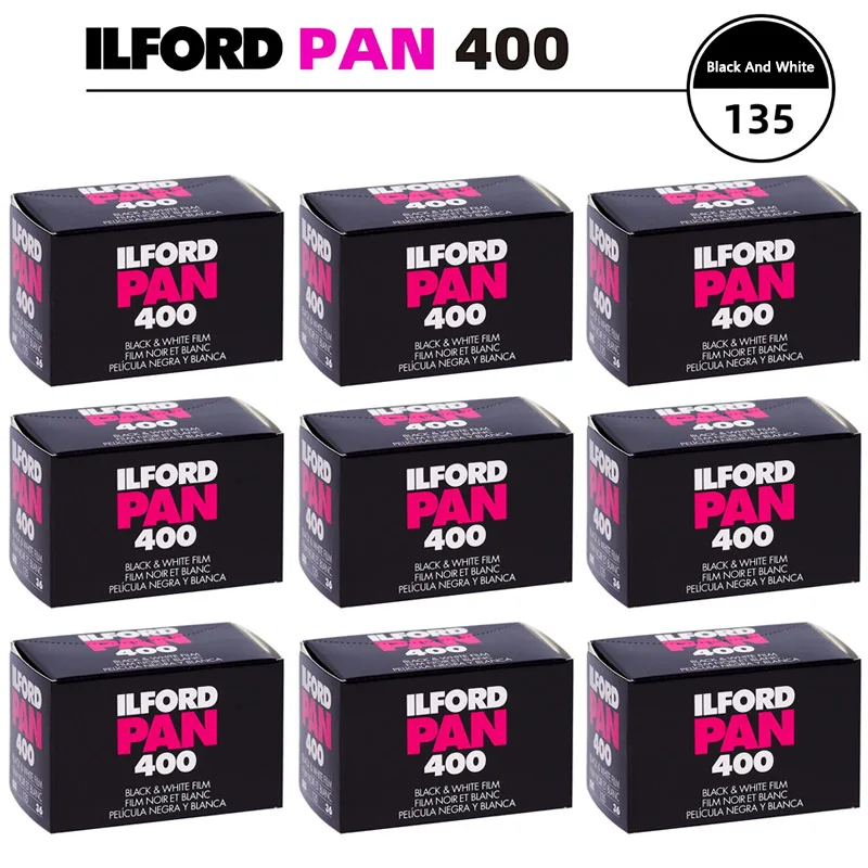 جديد 1/5/9/10 لفات ILFORD Pan 400 فيلم أبيض وأسود 135 35 مللي متر B & W فيلم سلبي 36 كاميرا فيلم التعرض (حياة الرف: 2028)