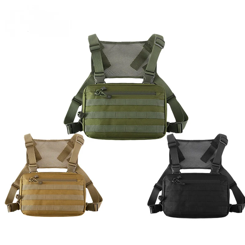 

Tactical Chest Vest Bag Sports Climbing Hiking Sports Men Multi-Purpose Molle Vest Edc Front Pouch Rig Hunting Chest Backpack