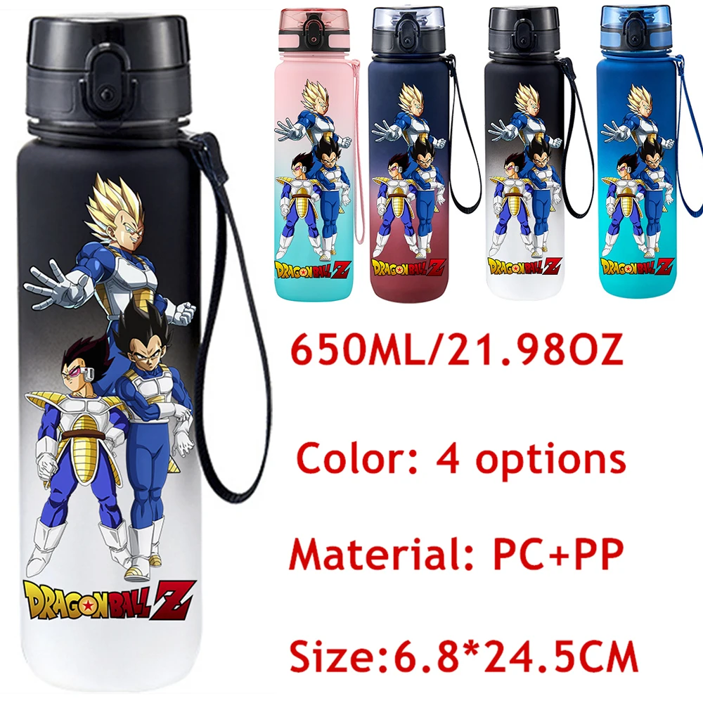 Anime Dragon Ball Saiyan Vegeta IV 650ML Fashion Plastic PcLeak Proof Resistant Outdoor Portable Travel Sports Cup Water Cup