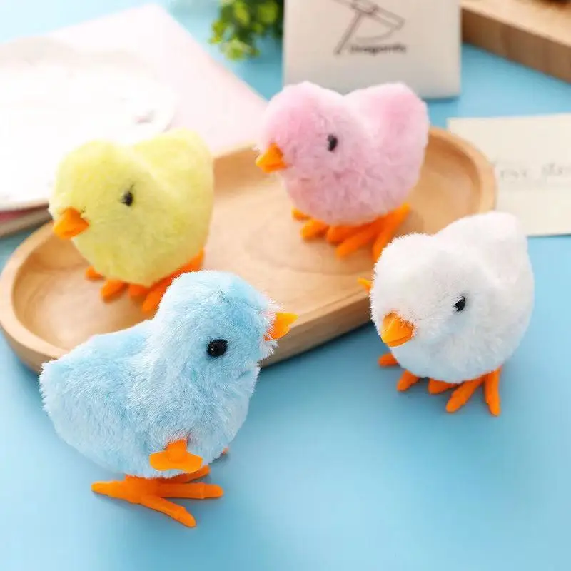 

Chicken Easter Wind Up Toys Plush Baby Novelty Jumping Chicks Clockwork Vintage Toy Favors Supplies Props Gift for Kids