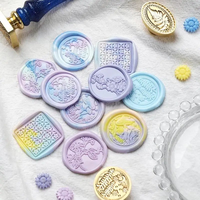 Nowy kwiat pieczęć woskowa Vintage pieczęć głowa do kart koperty zaproszenia ślubne opakowanie na prezenty niestandardowa pieczęć