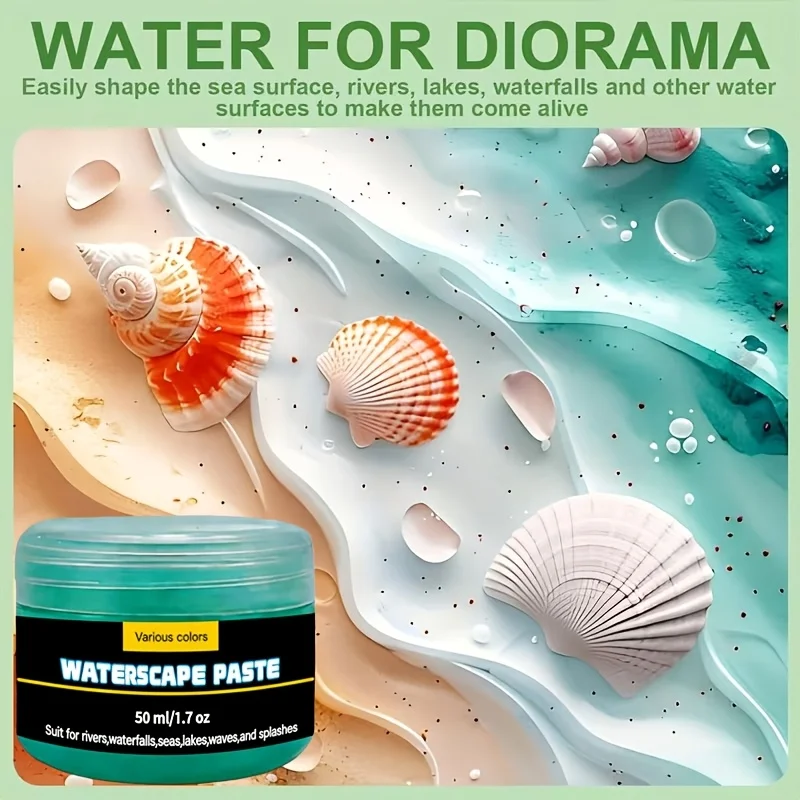 50ml Realistic Waterscape Paste Landscape Resin Ocean Wave Effect Paste Liquid Texture For Miniature Scenes Gardens Sand Crafts