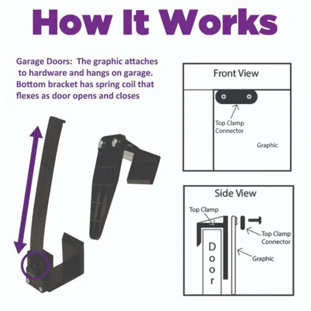 

Простая установка Зажимы для гаражных ворот Хэллоуин Набор зажимов для баннеров для гаражных ворот Простая установка на пружине для универсального дома