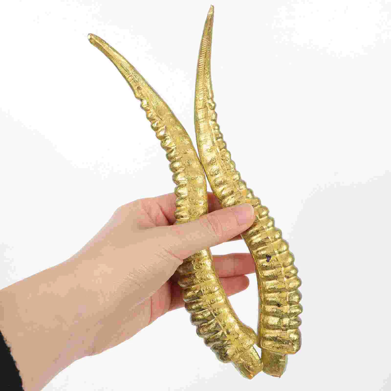 4 Pcs Artificial Antelope Horn Horns Cosplay Sheep Silver Costume Halloween Hairband for Party Headdress Prop Prom Mask Women's