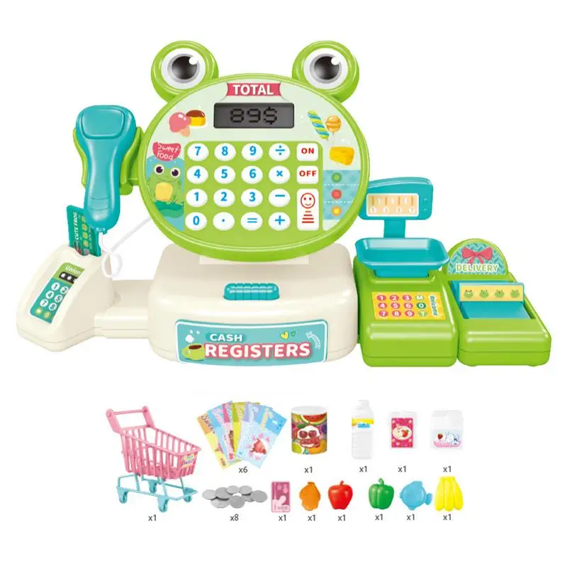 Cashier Register For Kids Kids Play Cash Register Calculator Toy Toddler Cash Register Grocery Store Playset Educational Toy For