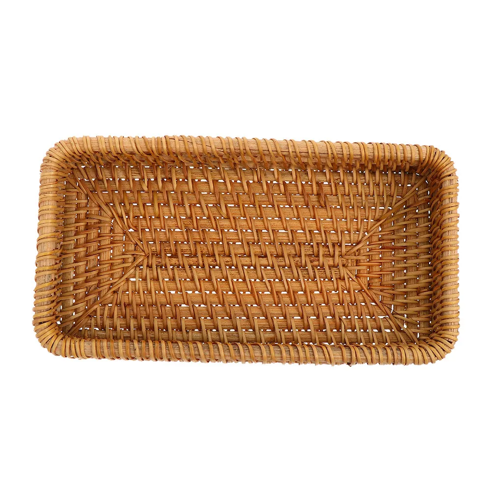 Strong Premium Rattan Woven Basket Lightweight Easy to Move Simple Elegant Design for Home Bakery Restaurant Fruit Snack Storage