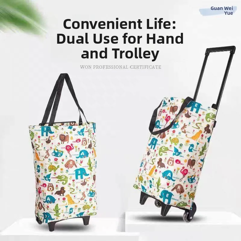

Portable Shopping Cart Bag Holder Stainless Steel Hand Puller Foldable Kitchen Storage Utility Vehicle for Home Housewife