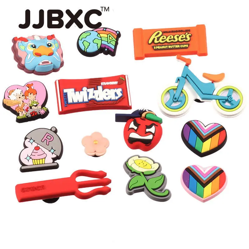 JJBXC Charm Shoe Buckle with PVC Texture and Fun Cartoon Pattern