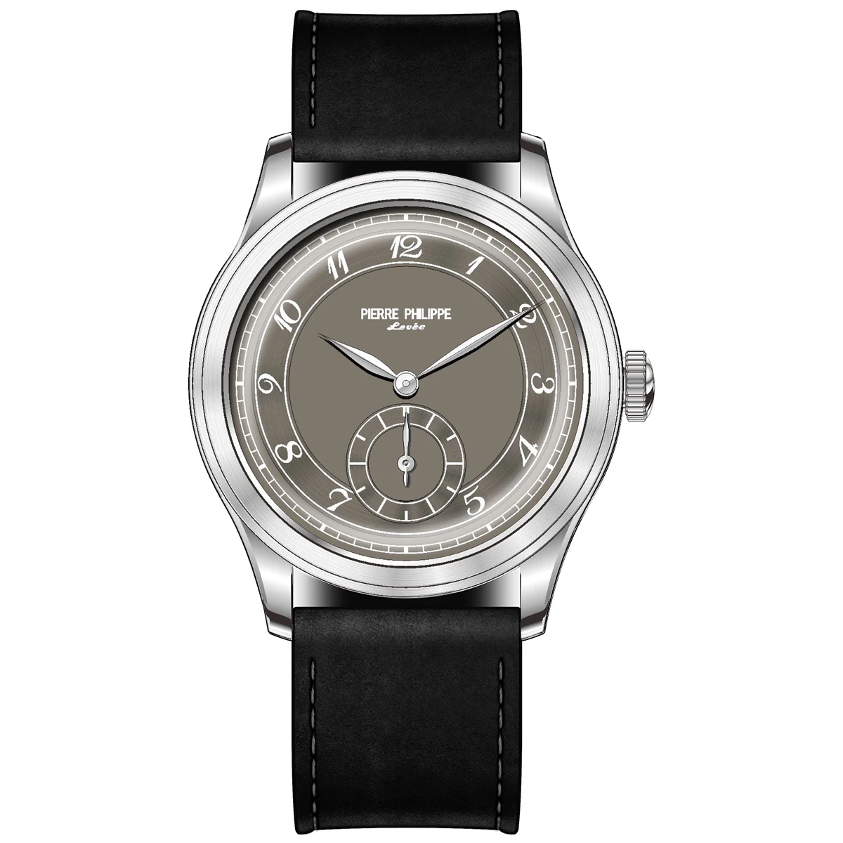 NIEUWE PIERRE PHILIPPE Veld Horloge Zwart Emaille Wijzerplaat Retro Pijl Pilot Horloge Mannen Mechanische Handmatige Hand Wind Horloge ST17