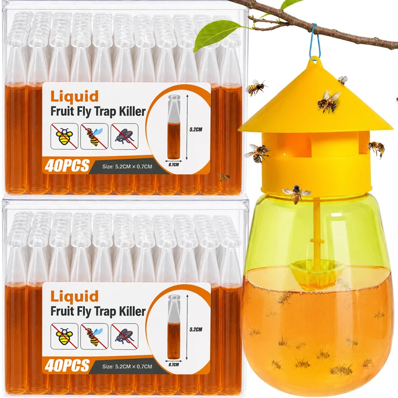 Pheromone Fruit Fly Trap Killer Liquid Fruit Fly Trap Long-Last Deterring Bait Insect Catcher Orchard Insect Pest Control Tools