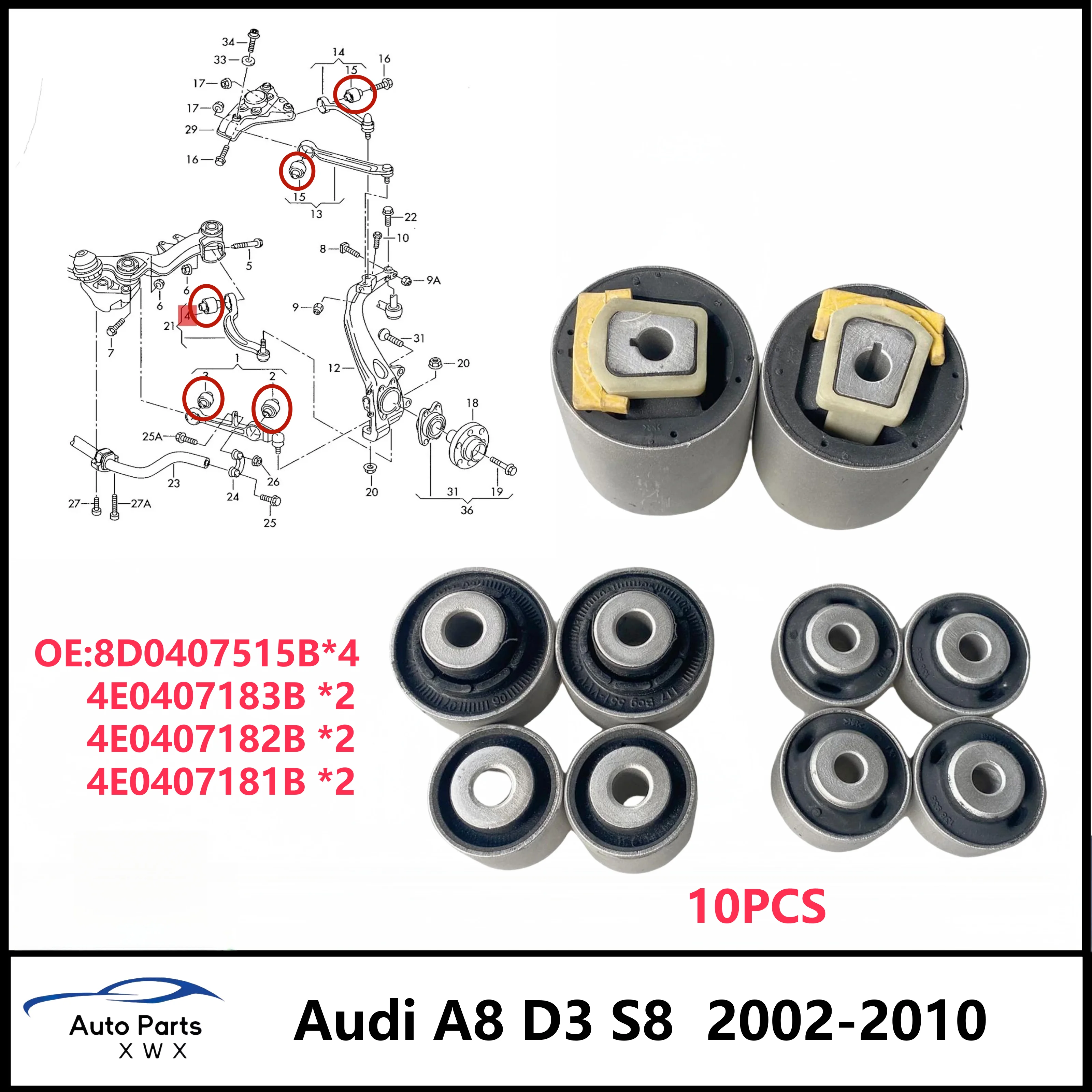 Nieuwe Voorwielophanging Draagarm Bus Voor Audi A8 D3 S8 4E 2002-2010 VW Phaeton 8D0407515 B 4E0407183 B 4E0407182 B 4E0407181B