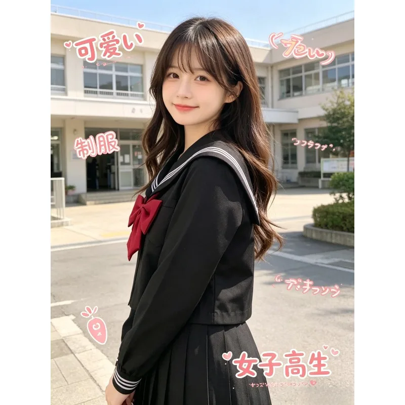 original-jk-sailor-suit-white-three-lines-short-sleeve-college-uniform-basic-pleated-skirt-outfit-with-free-bow-tie-white-socks
