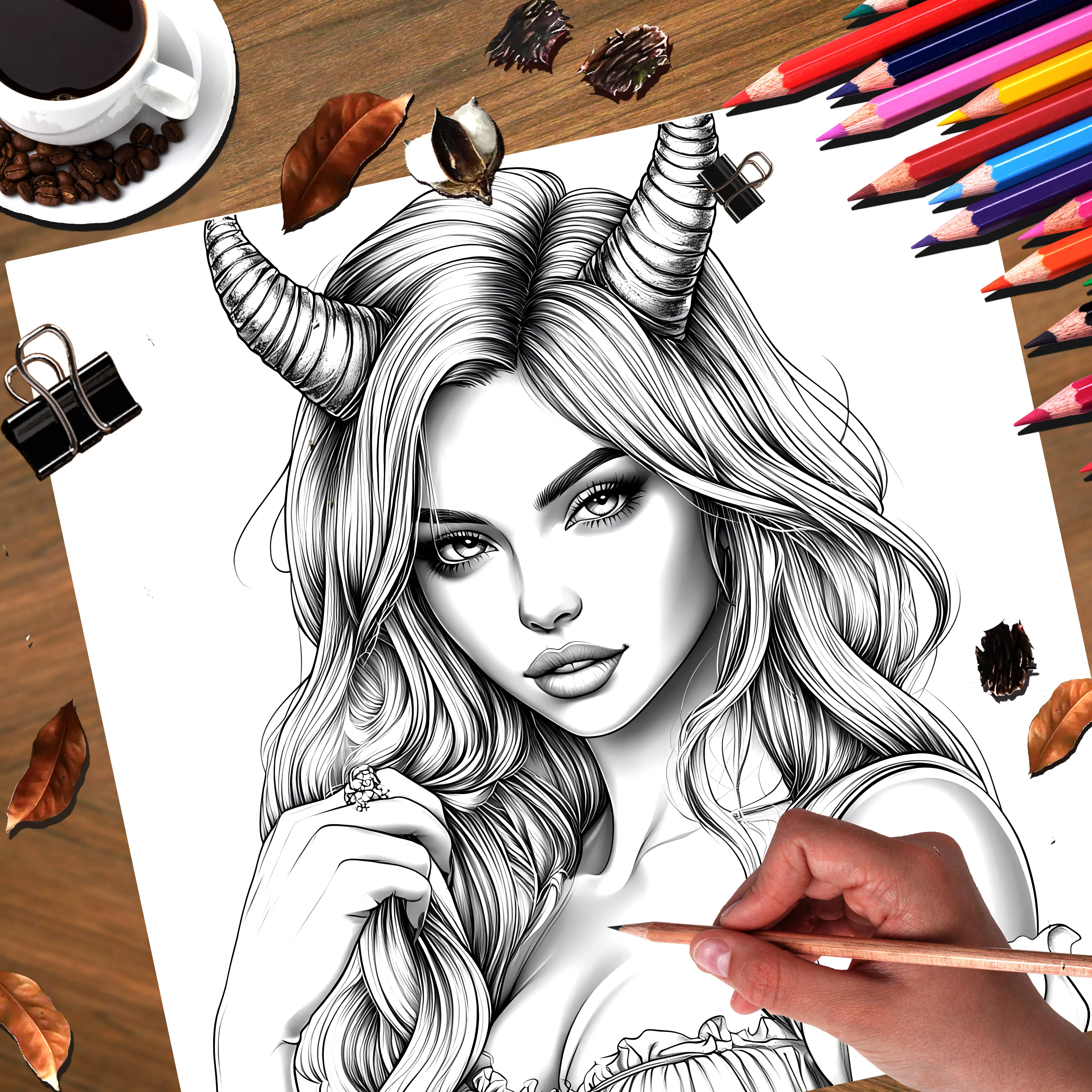 Evil witch Coloring Book For Adults And Teens Halloween Theme 20pages Graffiti Painting Drawing can relax and relieve stress