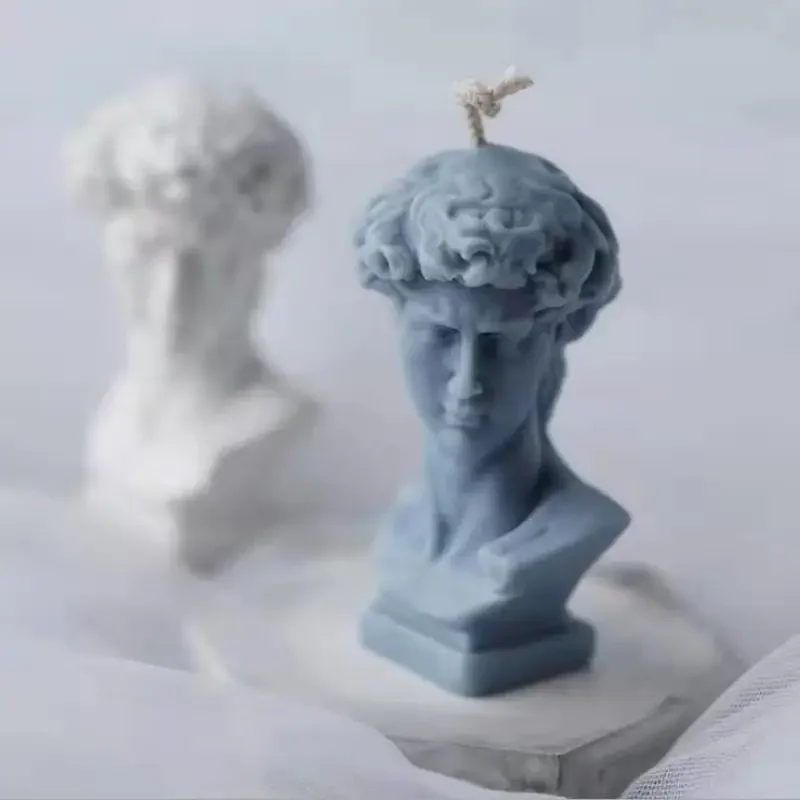 3D David Statue Silicone Candle Mold DIY European and American Art Figure Plaster Epoxy Resin Making Tool Home Decoration Crafts