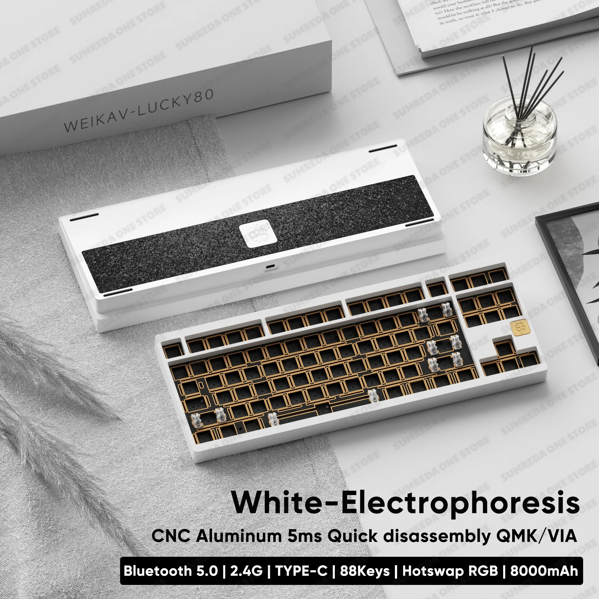 Weikav Lucky80 Aluminium Wireless Mechanical Keyboard Kit 88Keys