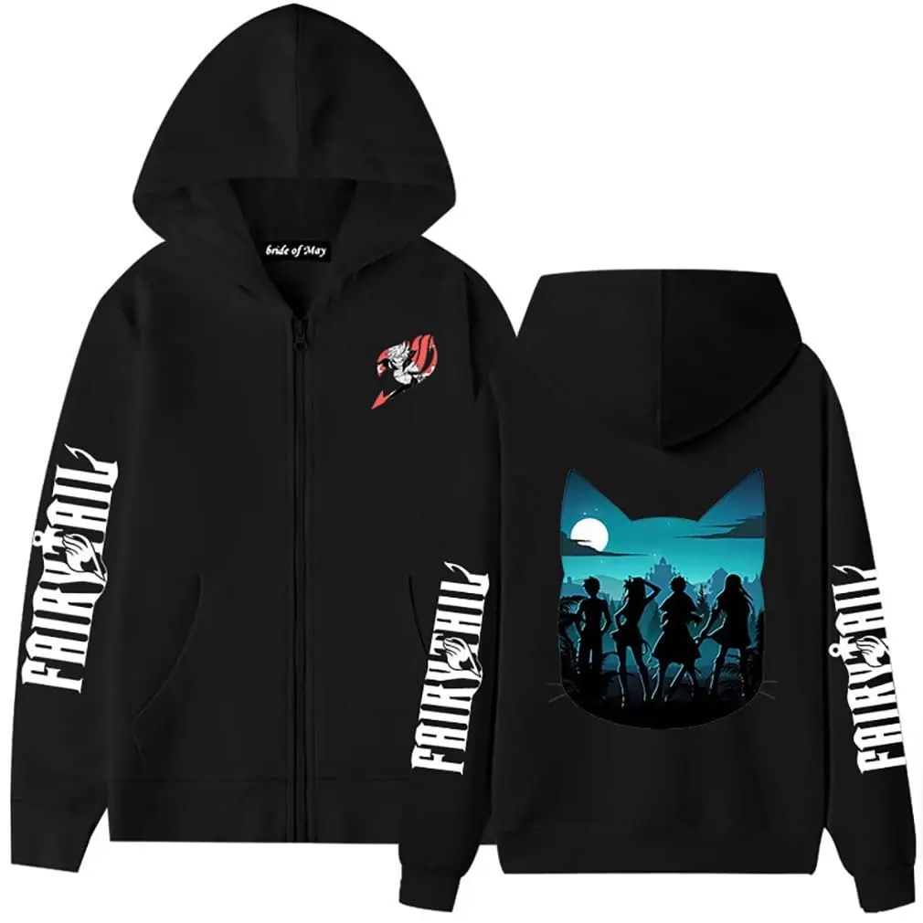 Giacca con cappuccio unisex con cerniera anime giapponese uomo donna felpa streetwear oversize casual stampa cartoon manica lunga top autunno
