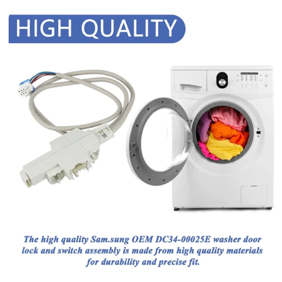 

For Samsung Washing Machine Door Lock Switch DC34-00025E - Replaces DC34-00025A/C, 4546106 (ABS Material)