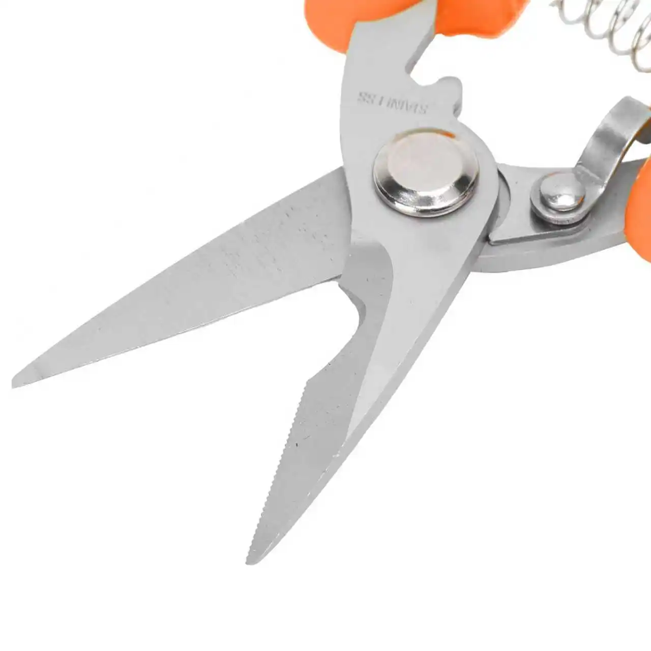 مقص كهربائي احترافي، قاطع أسلاك من الفولاذ المقاوم للصدأ مقاس 7 بوصة، شفرة مسننة، مقبض مريح