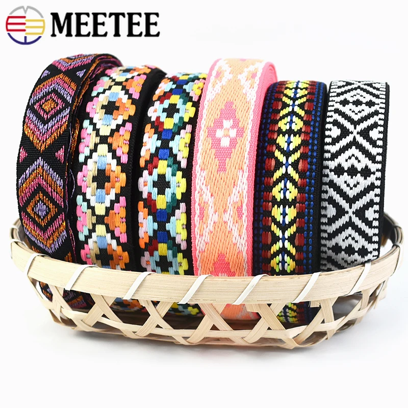 

2/5/10M 22/25mm Jacquard Webbing Tape Polyester Ethnic Ribbon Band Garment Bag Decorative Bias Binding DIY Sewing Accessories
