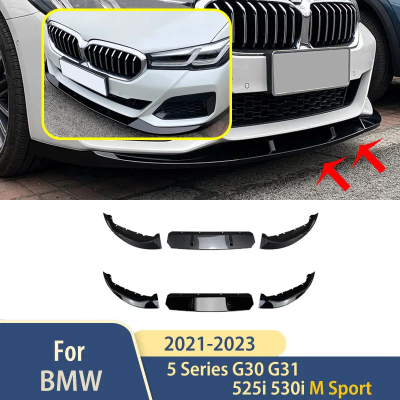 

Front Bumper Lip Spoiler Accessories For BMW 5 Series G30 G31 525i 530i M Sport 2021 2022 2023 Car Exterior Diffuser Body Kit