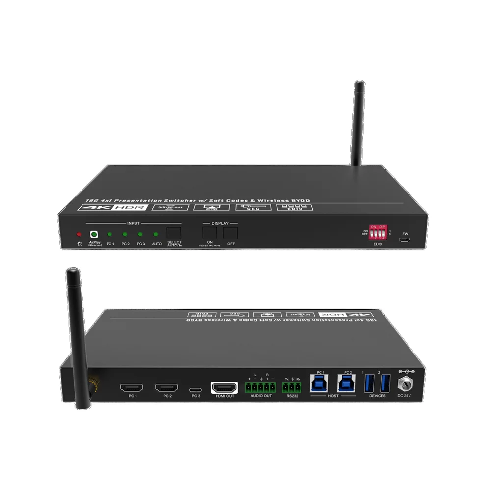 

Матричный коммутатор HDMI 18G 4x1hdmi 4k/60 Гц с программным кодексом и беспроводной поддержкой видеопереключателя