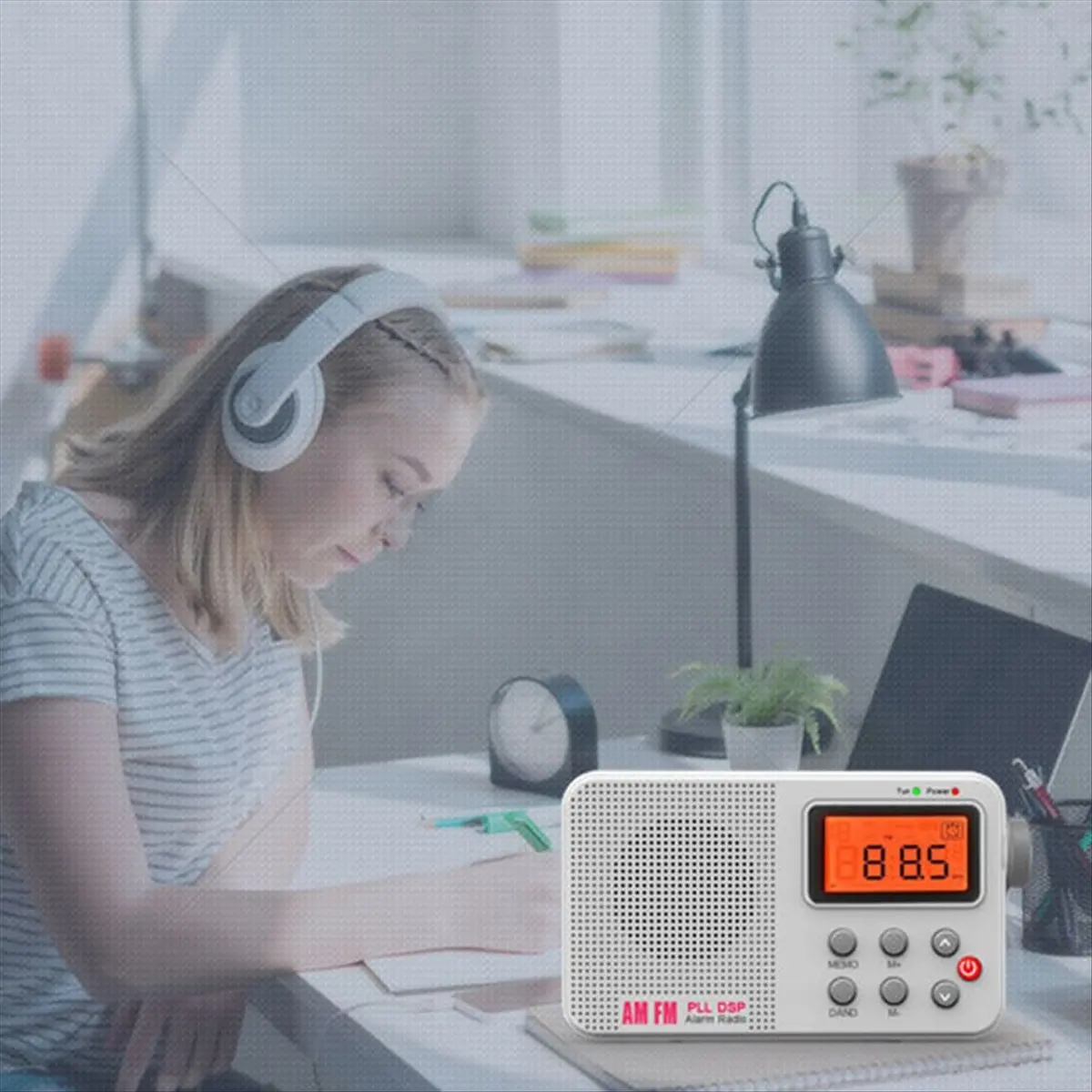 A46U Retro Radio Battery/Plug-in Power Operated FM AM SW World Receiver Radio LCD Display/Time/Alarm Clock, Multi Band Radio