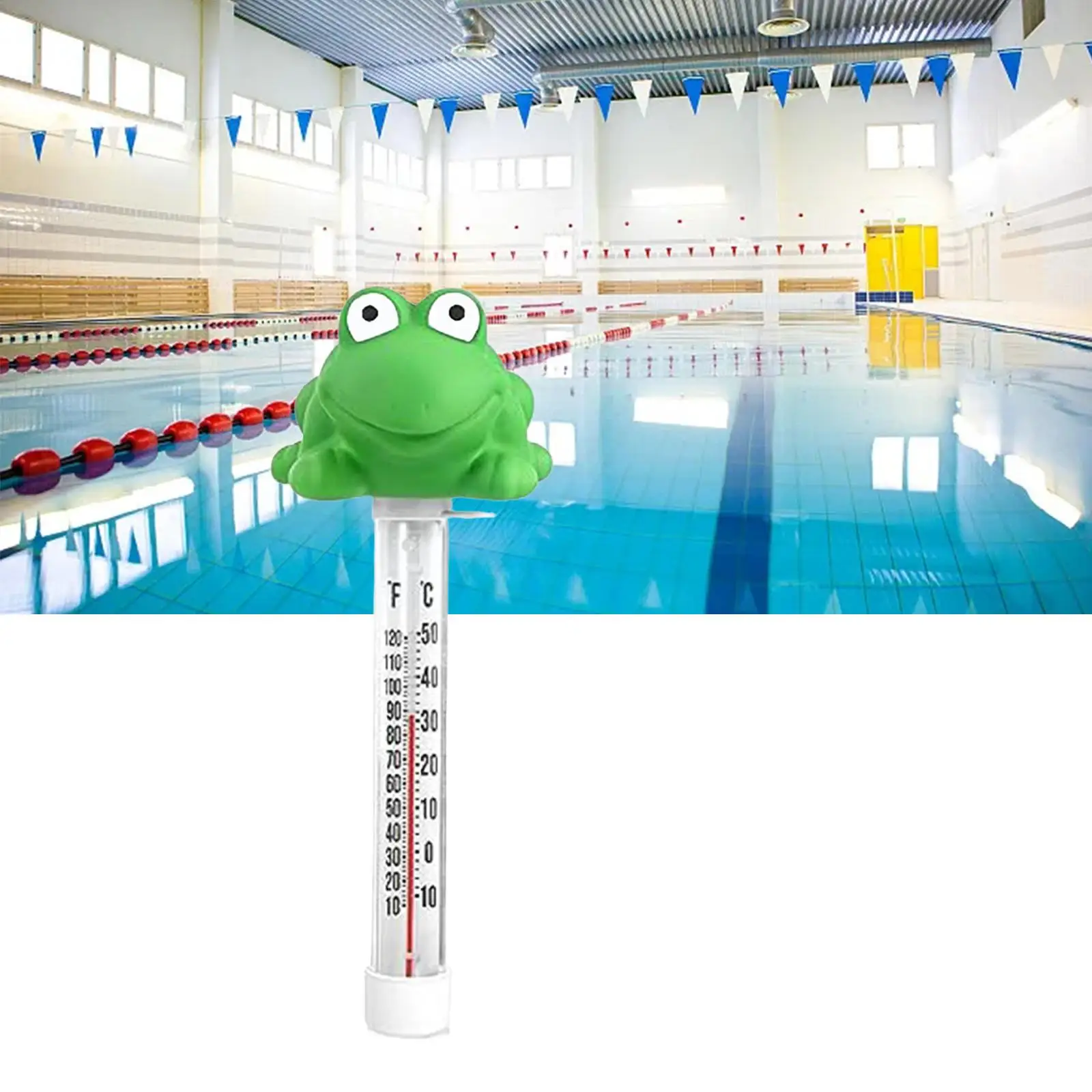 Frog Floating Pool Thermometer,Easy Reading Portable with String Water