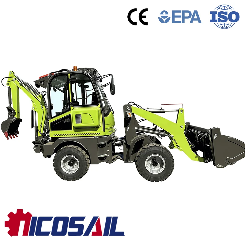 Экскаватор-погрузчик Nicosail с сертификатом CE, стандарт выбросов Евро-5, тяжелая гидравлическая техника для строительства и сельского хозяйства, Европа