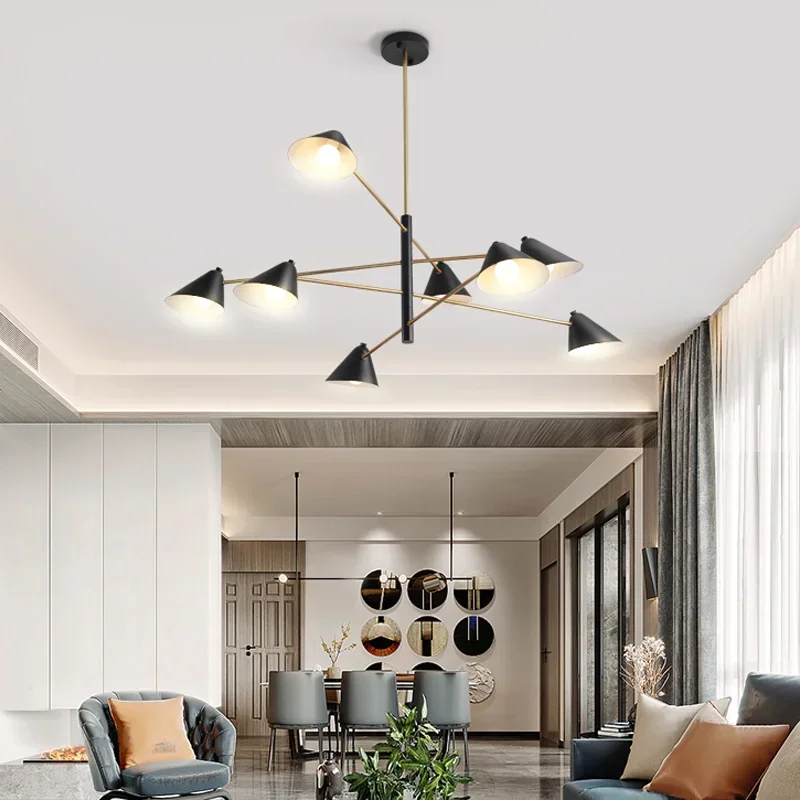 Imagem -04 - Lâmpada Led Nórdica Simples Atmosfera Cone Design Chandelier Arte da Personalidade Criativa Home Living Room Luxo Acessível