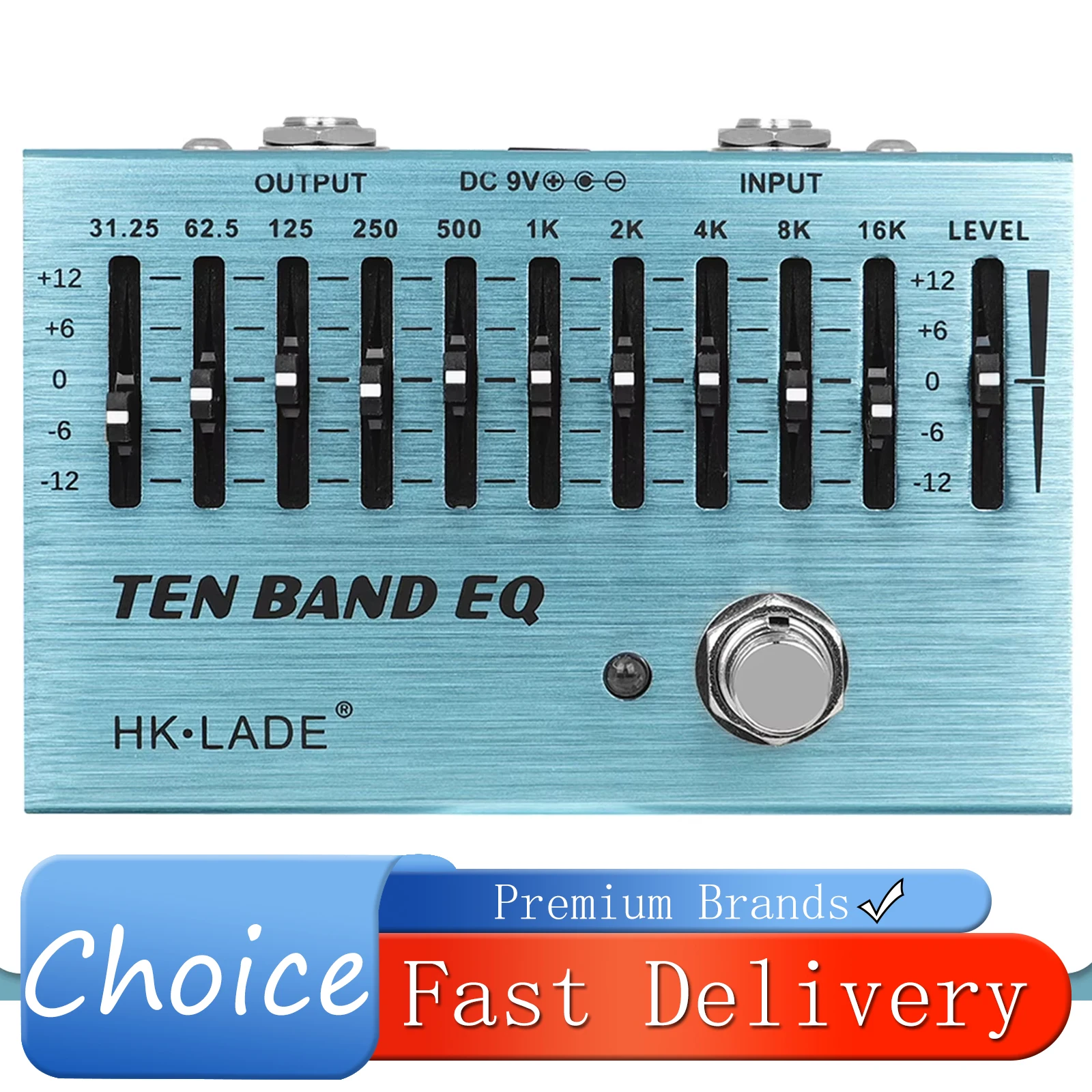 

Электрогитарная педаль-эффект HK LADE 10 Band EQ с эквалайзером, регулируемыми ручками и функцией True Bypass, аксессуары и запчасти для гитар