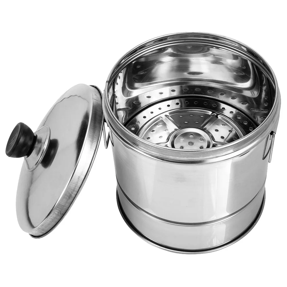 

Stainless Steel Rice Steamer Bucket Multi Use Cookware Kitchen Pots Maker Smooth Surface Steam Cook Storage Sushi Barrel