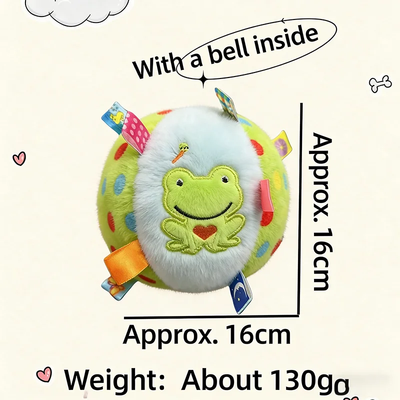Pet soccer bell dog toy ball for dogs to entertain themselves, relieve boredom, chew, with plush leather ball pet toy view 6