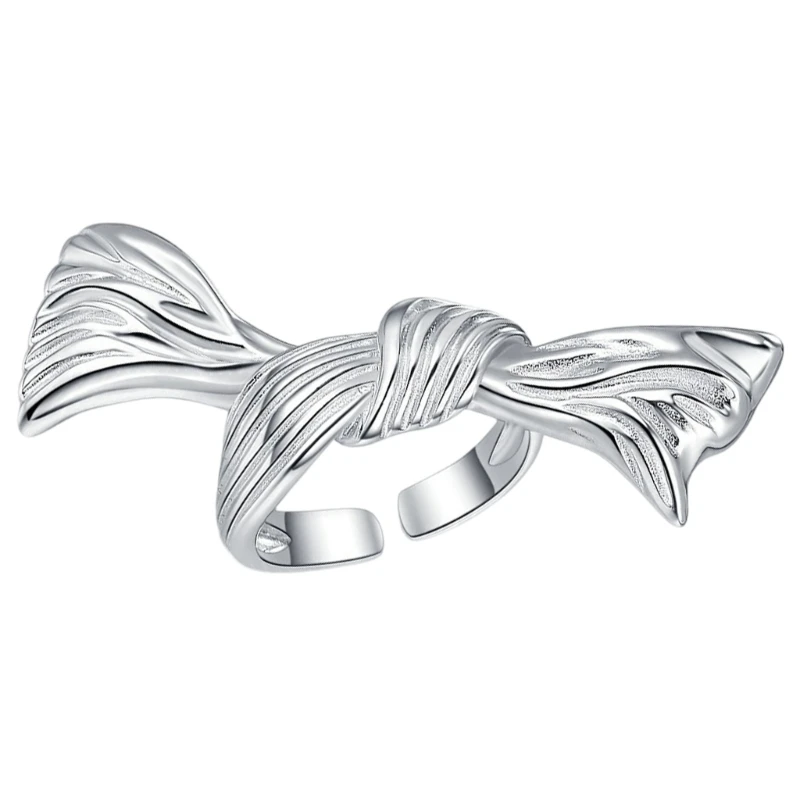 Stylish Bowknot Finger Rings Alloy Bowtie Butterfly Knots Rings Elegant Jewelry Dropsale