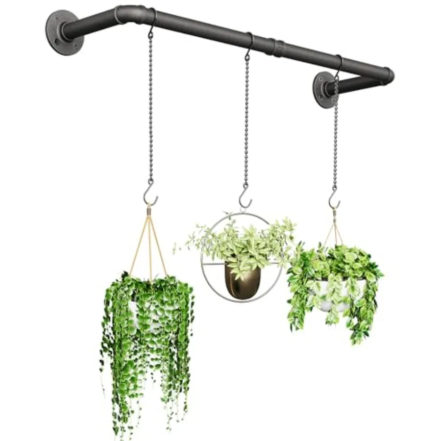 

Plant Hanger Indoor Hanging Planters Rod for Indoor Plants with 3 Hanging Chains Wall Plant Hanging Rod for Window Ceiling 38.2