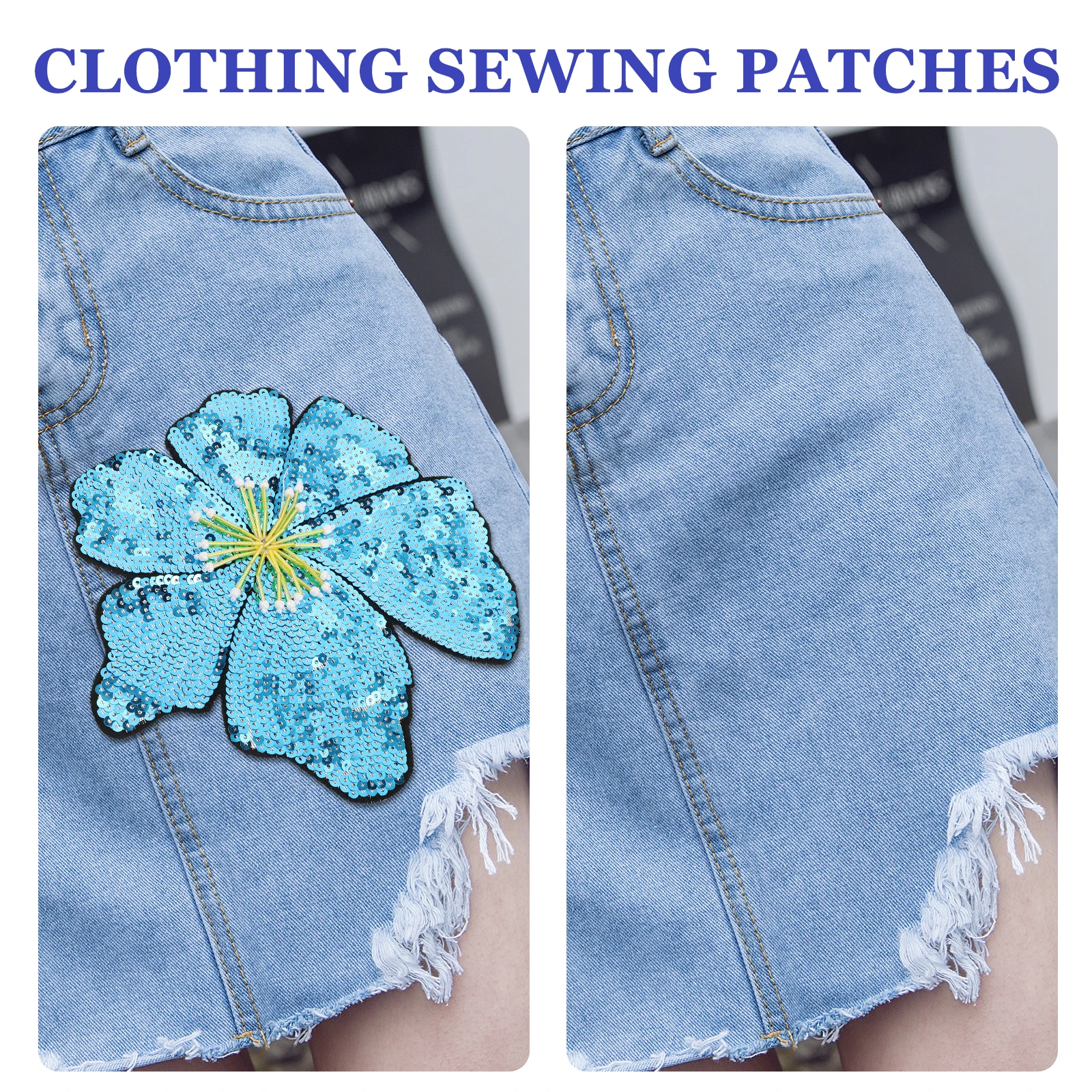 

Sequin Decorative Cloth Patch Clothing Embroidered Flower Patches Costume Applique