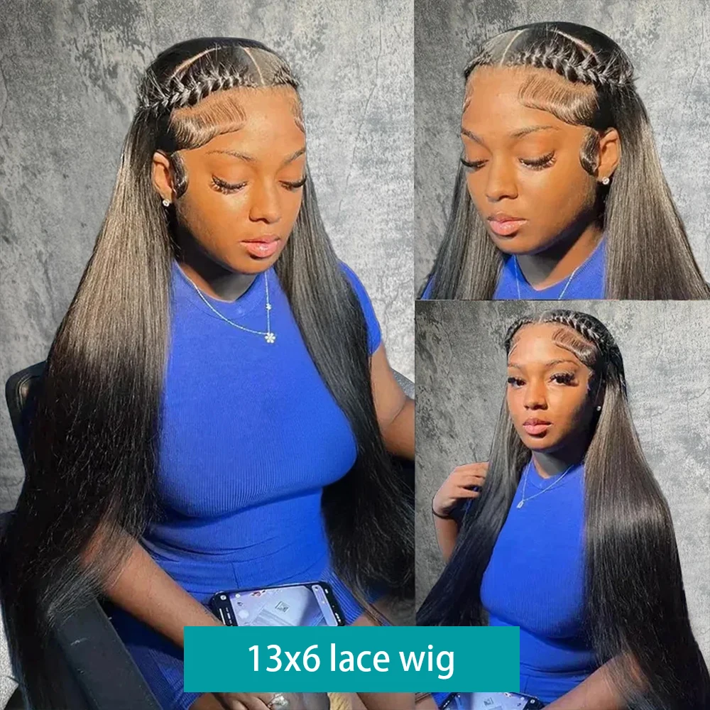 Peruca de Renda Frontal Transparente HD 13x4 13x6, 200 Densidade, Perucas Brasileiras de Renda Frontal 7x6, Perucas com Fechamento de Renda Max sem Cola