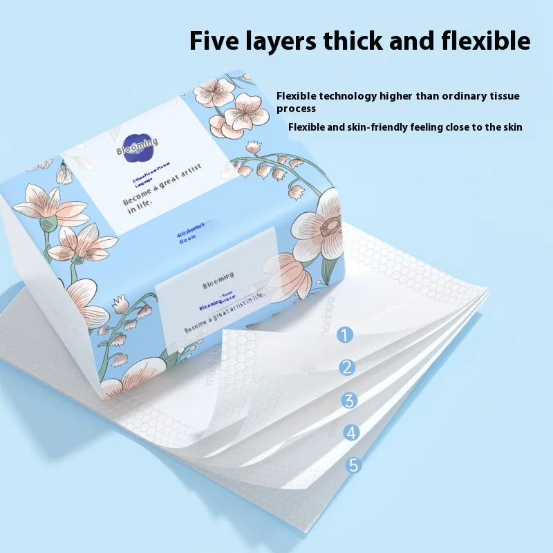 Drawing Paper Household Toilet Paper Napkins Thickened 5 Layers of Paper Towels Household Products Drawer Paper Facial Tissues