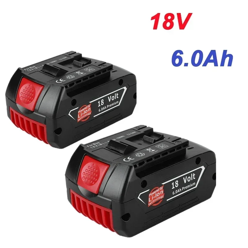 

2024 18V 6000mah Rechargeable Battery ForBosch18V Battery Backup 6.0A Portable Replacement for Bosch BAT609 Indicator Light