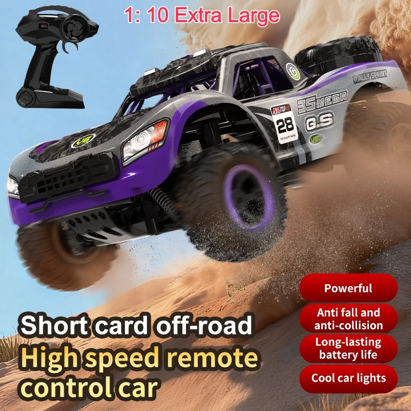 1/10 RC Car High-Speed Off-Road Climbing Drifting Racing Short Card Design RC Truck 2.4G Cool Car Lights Remote Control Cars
