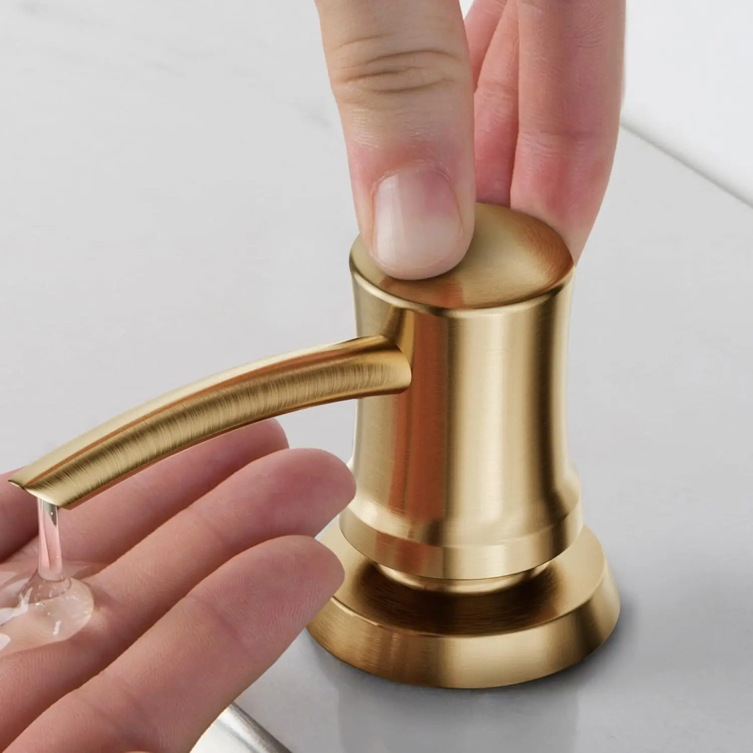 Kitchen Soap and Lotion Dispenser in Brushed Brass