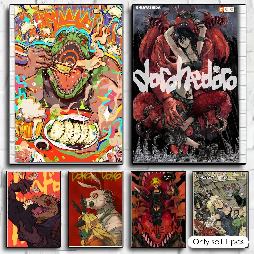 D-Dorohedoro Anime-Poster, selbstklebendes Gemälde mit Drucken, Dekoration für Zuhause, Schlafzimmer, Wohnzimmer